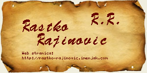 Rastko Rajinović vizit kartica